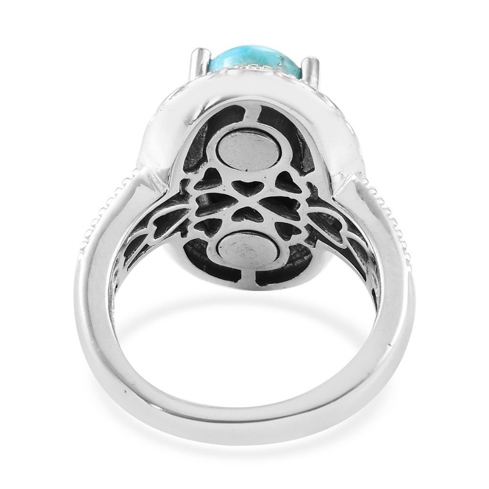 Constituted Turquoise Solitaire Ring - image 5